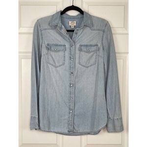 J. Crew Light Blue Denim Blouse